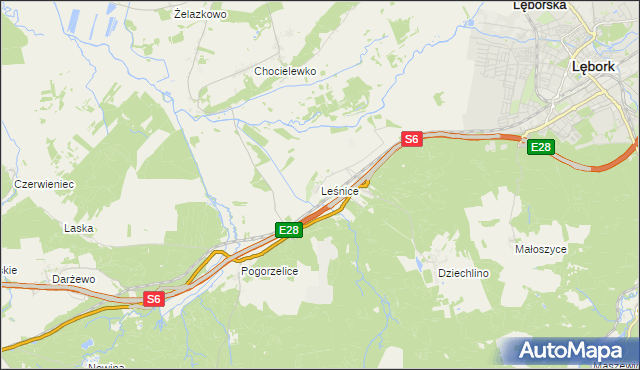 mapa Leśnice, Leśnice na mapie Targeo
