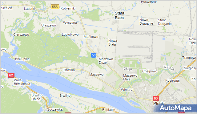 mapa Maszewo Duże, Maszewo Duże na mapie Targeo