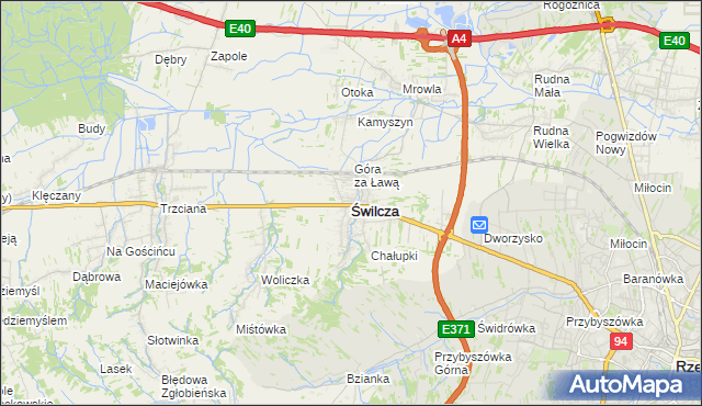 mapa Świlcza, Świlcza na mapie Targeo