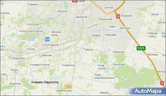 mapa Trablice, Trablice na mapie Targeo