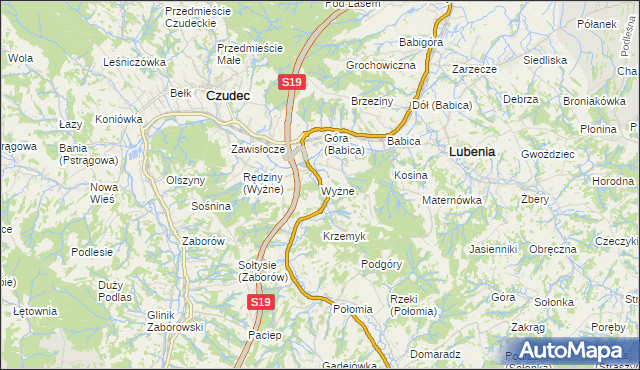 mapa Wyżne, Wyżne na mapie Targeo