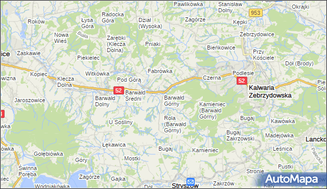 mapa Barwałd Górny, Barwałd Górny na mapie Targeo