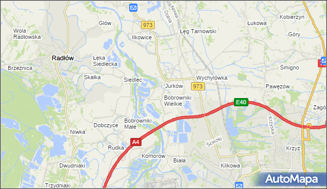 mapa Bobrowniki Wielkie, Bobrowniki Wielkie na mapie Targeo