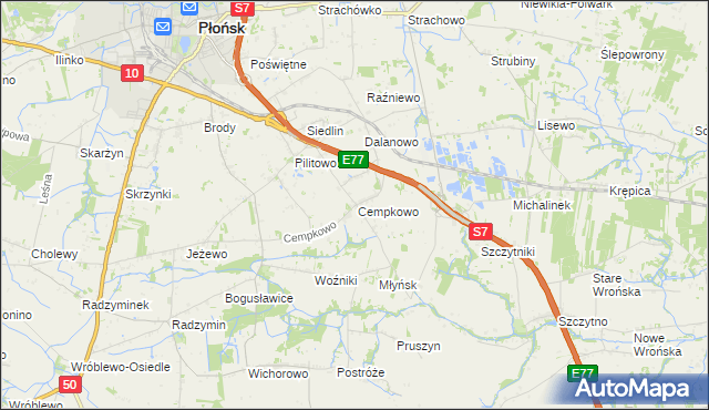 mapa Cempkowo, Cempkowo na mapie Targeo