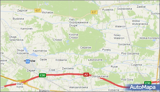 mapa Cezarów, Cezarów na mapie Targeo