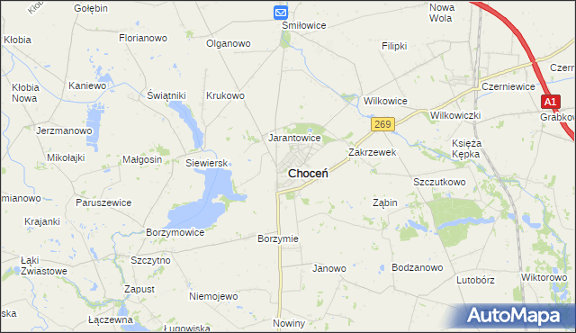 mapa Choceń, Choceń na mapie Targeo