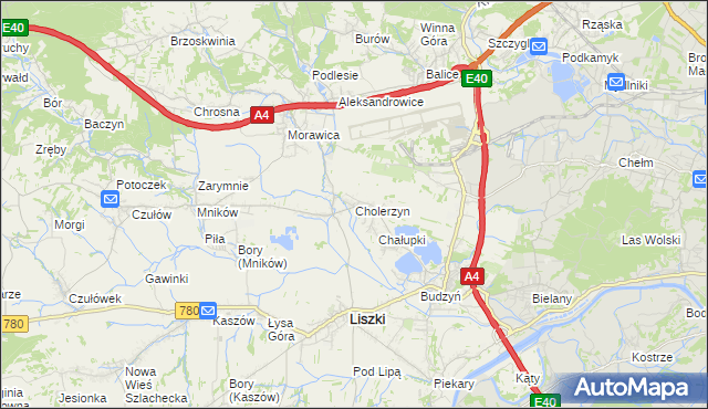 mapa Cholerzyn, Cholerzyn na mapie Targeo