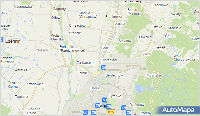 mapa Chorzelów, Chorzelów na mapie Targeo
