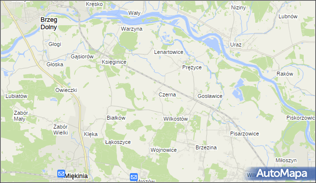 mapa Czerna gmina Miękinia, Czerna gmina Miękinia na mapie Targeo