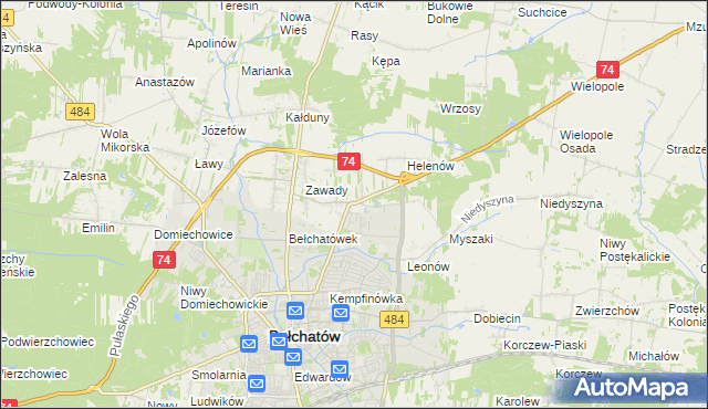 mapa Dobrzelów, Dobrzelów na mapie Targeo