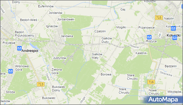mapa Gałków Mały, Gałków Mały na mapie Targeo