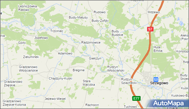 mapa Giełczynek, Giełczynek na mapie Targeo