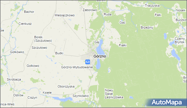 mapa Górzno powiat brodnicki, Górzno powiat brodnicki na mapie Targeo