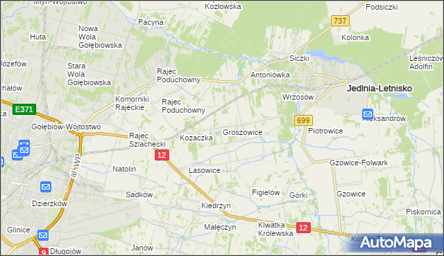 mapa Groszowice, Groszowice na mapie Targeo