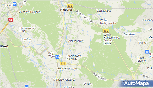 mapa Izabelin gmina Nieporęt, Izabelin gmina Nieporęt na mapie Targeo