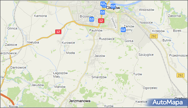 mapa Jaczów, Jaczów na mapie Targeo