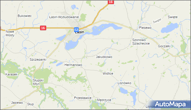 mapa Jakubkowo gmina Łasin, Jakubkowo gmina Łasin na mapie Targeo