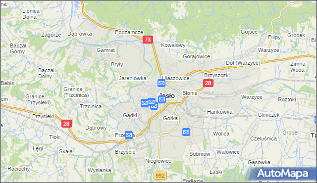 mapa Jasła, Jasło na mapie Targeo