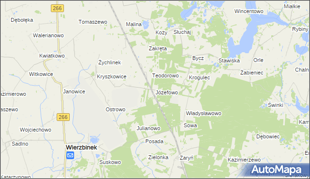 mapa Józefowo gmina Piotrków Kujawski, Józefowo gmina Piotrków Kujawski na mapie Targeo