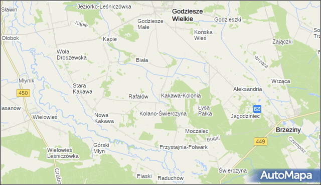 mapa Kakawa-Kolonia, Kakawa-Kolonia na mapie Targeo