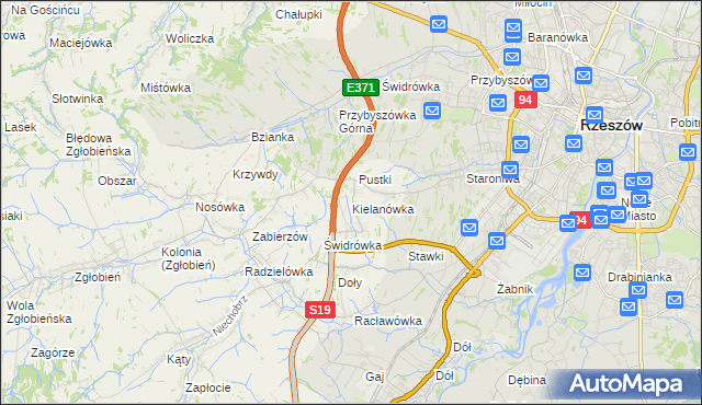 mapa Kielanówka, Kielanówka na mapie Targeo