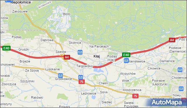mapa Kłaj, Kłaj na mapie Targeo