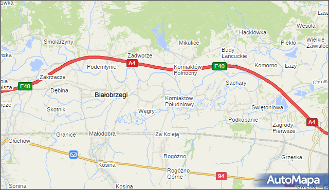 mapa Korniaktów Południowy, Korniaktów Południowy na mapie Targeo