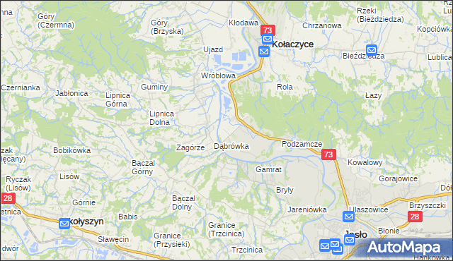 mapa Krajowice, Krajowice na mapie Targeo