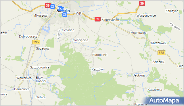 mapa Kuropatnik, Kuropatnik na mapie Targeo