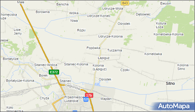 mapa Łapiguz, Łapiguz na mapie Targeo