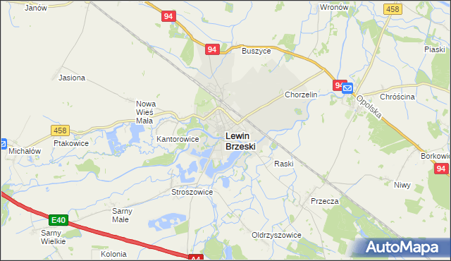mapa Lewin Brzeski, Lewin Brzeski na mapie Targeo
