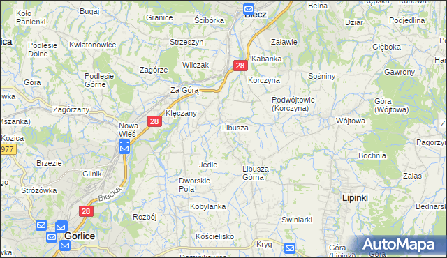 mapa Libusza, Libusza na mapie Targeo