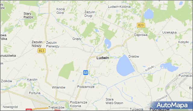 mapa Ludwin, Ludwin na mapie Targeo