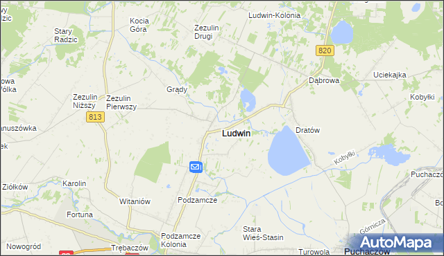 mapa Ludwin, Ludwin na mapie Targeo