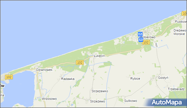mapa Łukęcin, Łukęcin na mapie Targeo