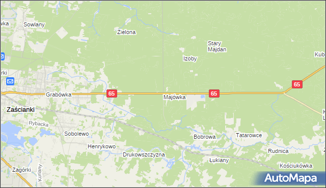 mapa Majówka gmina Supraśl, Majówka gmina Supraśl na mapie Targeo