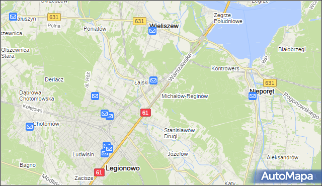 mapa Michałów-Reginów, Michałów-Reginów na mapie Targeo