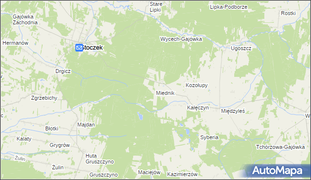 mapa Miednik gmina Stoczek, Miednik gmina Stoczek na mapie Targeo