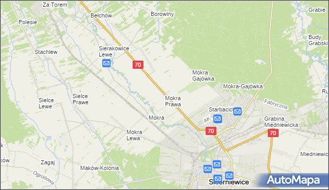 mapa Mokra Prawa, Mokra Prawa na mapie Targeo