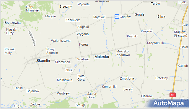 mapa Mokrsko, Mokrsko na mapie Targeo