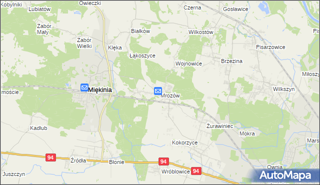 mapa Mrozów, Mrozów na mapie Targeo