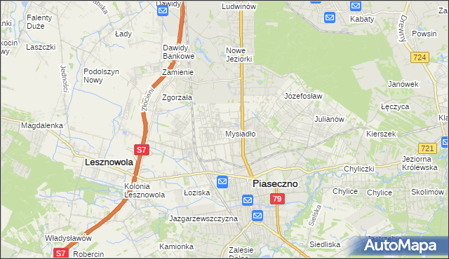 mapa Mysiadło, Mysiadło na mapie Targeo