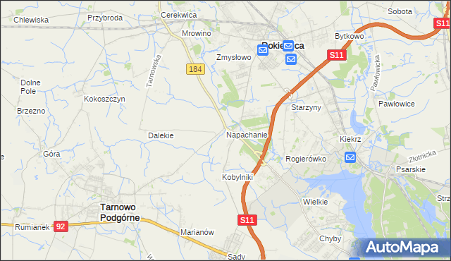 mapa Napachanie, Napachanie na mapie Targeo