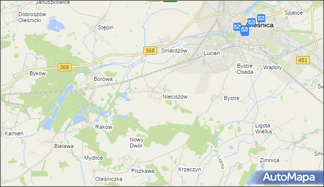 mapa Nieciszów, Nieciszów na mapie Targeo