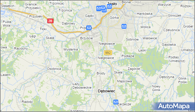 mapa Niegłowice, Niegłowice na mapie Targeo