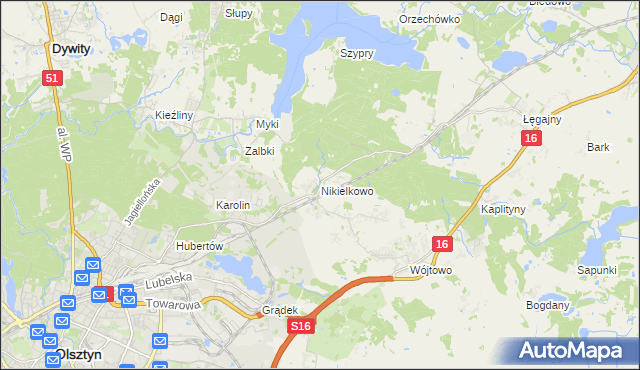 mapa Nikielkowo, Nikielkowo na mapie Targeo