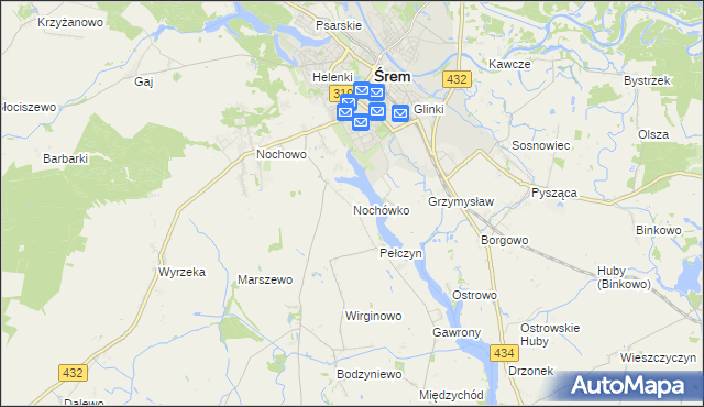 mapa Nochówko, Nochówko na mapie Targeo