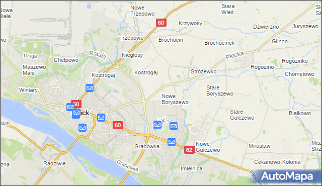 mapa Nowe Boryszewo, Nowe Boryszewo na mapie Targeo