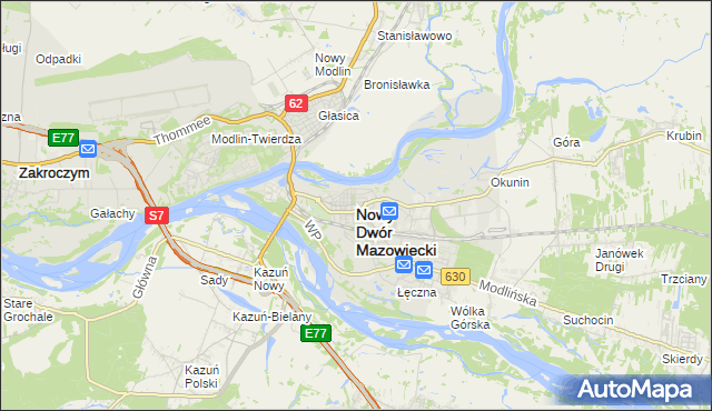 mapa Nowy Dwór Mazowiecki, Nowy Dwór Mazowiecki na mapie Targeo