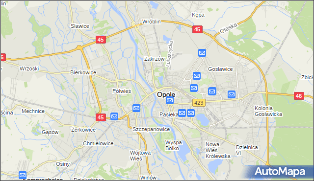 mapa Opola, Opole na mapie Targeo